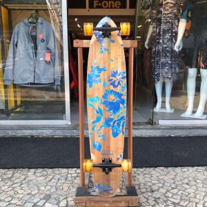 Skate LongBoard Hondar Azul com Rodas Amarelas
