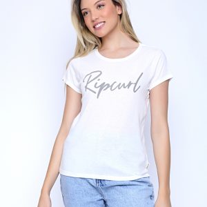 Camiseta Feminina Rip Curl Script Tee – Branca