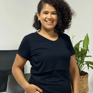 Blusa para Gestante e Amamentação Gola V Sara
