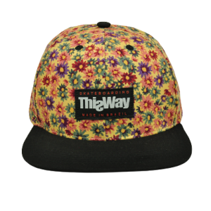 BONÉ SNAPBACK FLORAL YELLOW ABA PRETA