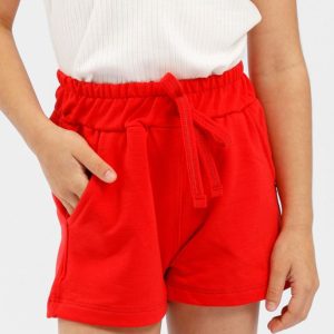 Shorts Infantil Feminino Vermelho