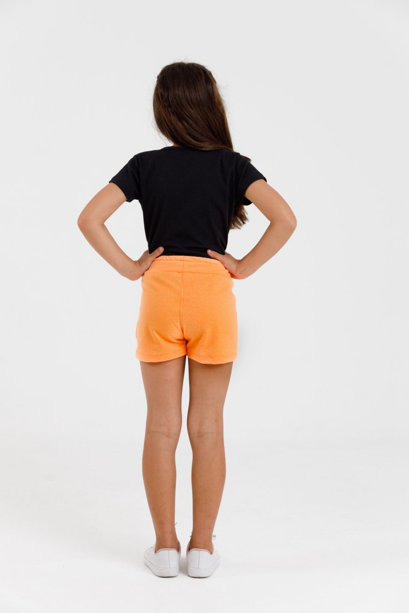 Shorts Infantil Feminino Laranja Neon - Image 4