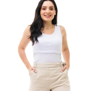 Blusa Regata Básica Gestante Amamentação Branco