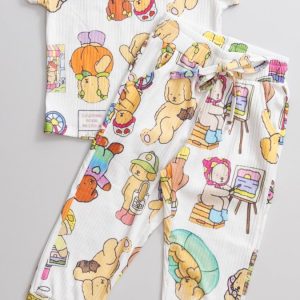 Conjunto Canelado de Blusa e Calça Jogger Infantil Feminino Estampa Do Bobbie Goods