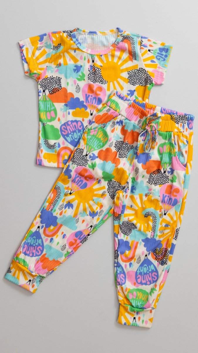 Conjunto Canelado de Blusa e Calça Jogger Infantil Feminino Estampa Balão - Image 6