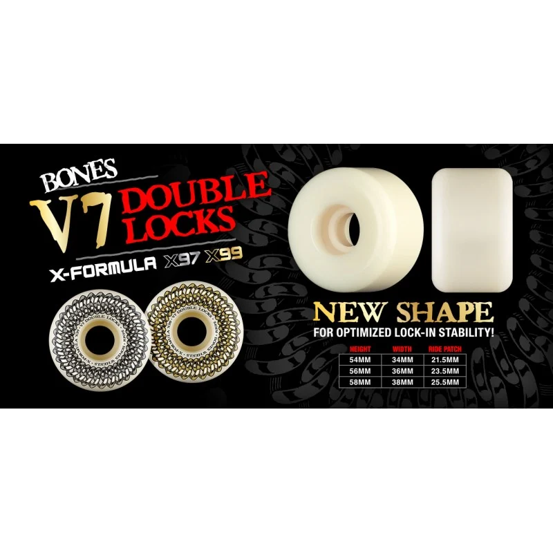 Rodas Bones Double Lock X-Formula™ (XF) V7 Double Locks - 58mm 97A - Image 3