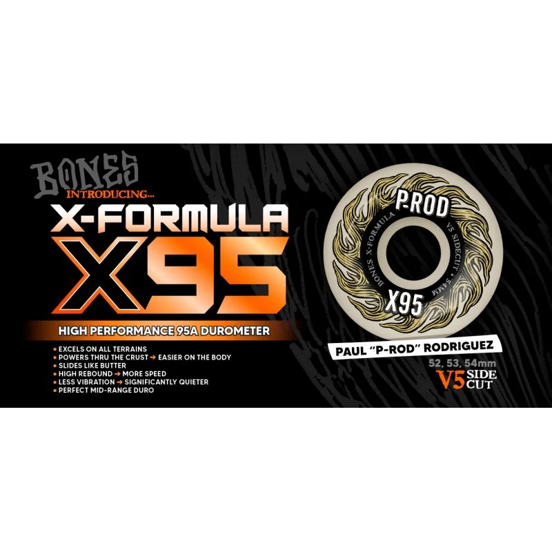 Rodas Bones Paul Rodriguez P-Rod X-Formula™ (XF) V5 Sidecut - 54mm 95A - Image 3