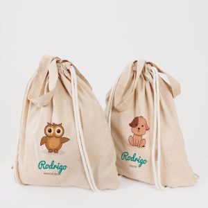 KIT ESCOLINHA – MOCHILA / SACO DE PANO