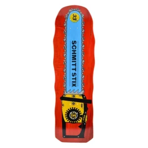 Schmitt Stix Chainsaw Old School Red Stain Skateboard Deck 10"