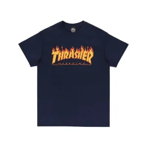 T-Shirt Thrasher Flame Logo Navy