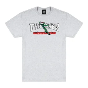 T-Shirt Thrasher Red Curb by LSD Worldpeace Ash Grey